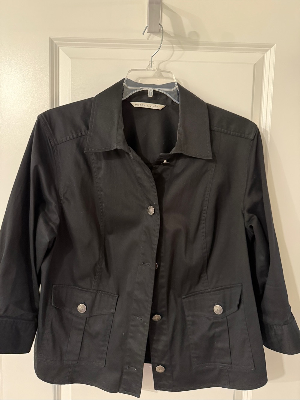 Peter Nygard Black Button-Front Blazer Jacket